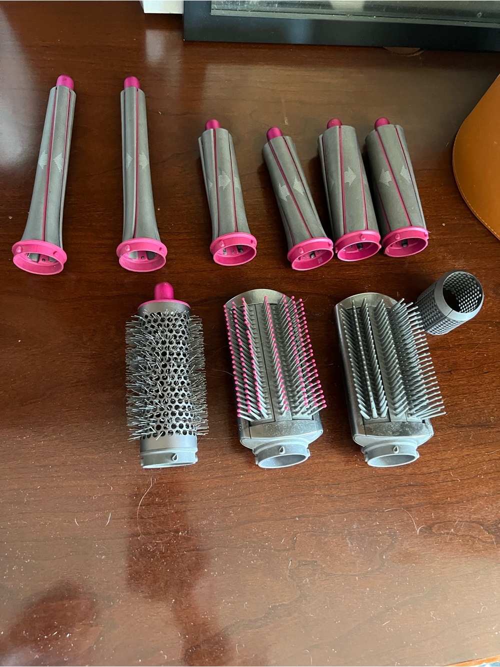 Dyson Pink and Gray Interchangeable Styling Brush and Attachment Set
